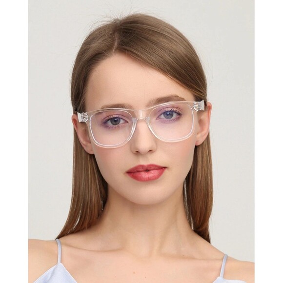 Transparent Computer Glasses Frame Women Men Anti Blue Light square Eyewear Bloc - Picture 2 of 7